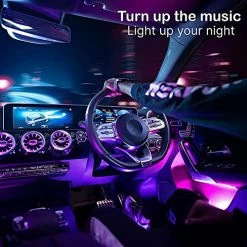 Promo ???? GB Interior Car Lights - LED Strip Lights For Car, 48 LEDs Over 16 Million Colors, Music Sync App Controlled With IPhone Android Waterproof Under Dash Car Lighting Kit, USB DC 12V ????