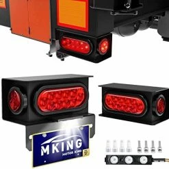 Budget ???? Steel Trailer Light Boxes Housing Kit, 2Pcs Trailer Lights Welded Mount Steel Boxes Kit With 6 Inch Red LED Oval Trailer Tail Lights, 2 Inch Round Side Marker Lights, Wire Connectors And Grommet ???? -Govee-shop 5133LrFiZyL. AC