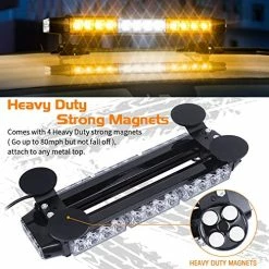 Outlet ???? LED Strobe Flashing Light Bar -Double Side 30 LED High Intensity Emergency Hazard Warning Lighting Bar/Beacon/with Magnetic And 16 Ft Straight Cord For Car Trailer Roof Safety (Amber&White) ???? -Govee-shop 513C1jDVqIL