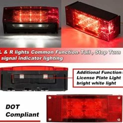Promo ???? 2PCS 12V LED Submersible Low Profile Rectangular Trailer Lights, Tail Stop Turn Running Lights Kit, Sealed For Boat Trailer Truck Marine ⭐ 11 Promo ???? 2PCS 12V LED Submersible Low Profile Rectangular Trailer Lights, Tail Stop Turn Running Lights Kit, Sealed For Boat Trailer Truck Marine ⭐ -Govee-shop 513xvZRc2vL