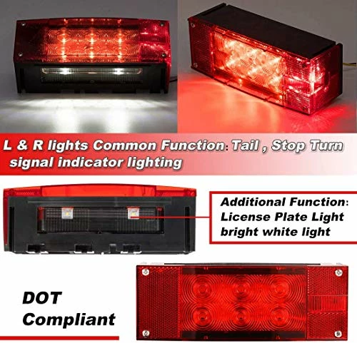 Promo ???? 2PCS 12V LED Submersible Low Profile Rectangular Trailer Lights, Tail Stop Turn Running Lights Kit, Sealed For Boat Trailer Truck Marine ⭐ 6 Promo ???? 2PCS 12V LED Submersible Low Profile Rectangular Trailer Lights, Tail Stop Turn Running Lights Kit, Sealed For Boat Trailer Truck Marine ⭐ - Image 4