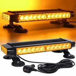 Buy ???? LED Strobe Flashing Light Bar -Double Side Amber 30 LED High Intensity Emergency Hazard Warning Lighting Bar/Beacon/with Magnetic And 16 Ft Straight Cord For Car Trailer Roof Safety ????