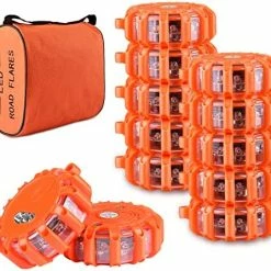 Coupon ???? [4 Pack] LED Road Flares Safety Flashing Warning Light Roadside Emergency Disc Beacon Kit For Vehicles Boats With Magnetic Base & Hook, Premium Storage Bag (Batteries Not Included) (4) ???? -Govee-shop 5153ZYzfl L. AC