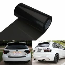 Discount ???? 12 By 48 Inches Self Adhesive Headlight, Tail Lights, Fog Lights Tint Vinyl Film (12 X 48, Dark Black) ????