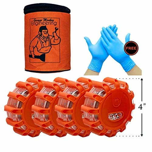 New ???? LED Road Safety Flares Roadside Warning Safety Flare Kit For Car, Truck, RV & Boat With Magnetic Base, Hooks To Hang & Carrying Bag | 4 Beacon Disc Pack With 9 Flash Modes ⌛ 3 New ???? LED Road Safety Flares Roadside Warning Safety Flare Kit For Car, Truck, RV & Boat With Magnetic Base, Hooks To Hang & Carrying Bag | 4 Beacon Disc Pack With 9 Flash Modes ⌛