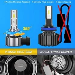 Outlet ???? Fahren H11 LED Headlight Bulbs,12000 Lumens 400% Brightness 6500K Cool White, Upgrade Wireless H8 H9 Headlight LED Bulbs, Pack Of 2 ???? -Govee-shop 515mM3Hc5gL