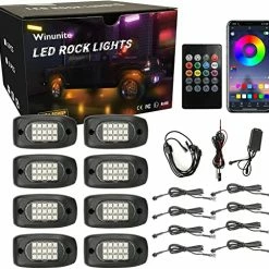 Buy ???? 8 Pods RGB LED Rock Lights 12V, 120LEDs Waterproof Music Mode/29 Colors Changing Modes/Voice Mode APP/Remote Control Neon LED Light Kit For Off Road Truck SUV ATV UTV(8Pcs Wires Provided) ????