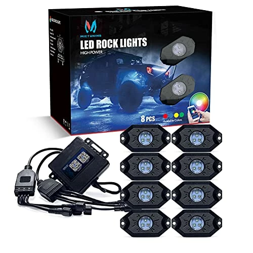 Best Pirce ???? 2nd-Gen RGB LED Rock Lights With Bluetooth Controller, Timing Function, Music Mode - 8 Pods Multicolor Neon LED Light Kit ???? 3 Best Pirce ???? 2nd-Gen RGB LED Rock Lights With Bluetooth Controller, Timing Function, Music Mode - 8 Pods Multicolor Neon LED Light Kit ????