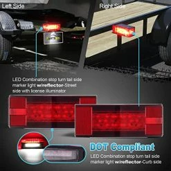 Best Pirce ???? 12V LED Submersible Low Profile Rectangular Trailer Lights, Waterproof LED Combination Trailer Tail Light Kit Stop Brake License Plate Turn Running Lights Sealed For Boat Trailer Lights Truck ⌛ -Govee-shop 516GJNq3ttL