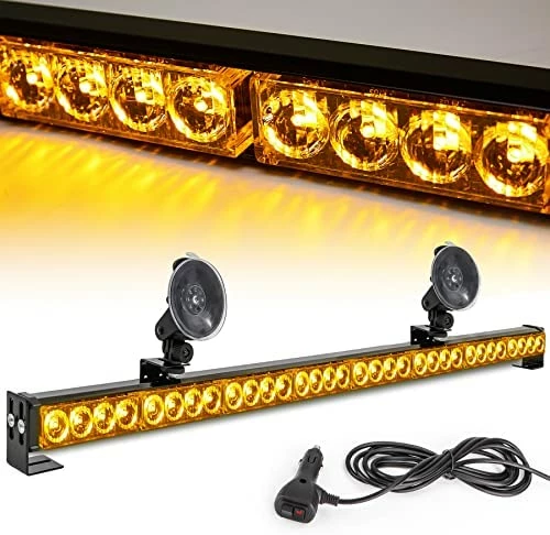 New ???? Traffic Advisor Light Bar 35.5 Inch 13 Flash Patterns 32 Led Warning Emergency Strobe Light Bar Directional Flashing Led Safety Lights With Cigar Lighter (35.5 Inch, Yellow/White) ⌛ 14 New ???? Traffic Advisor Light Bar 35.5 Inch 13 Flash Patterns 32 Led Warning Emergency Strobe Light Bar Directional Flashing Led Safety Lights With Cigar Lighter (35.5 Inch, Yellow/White) ⌛ - Image 12