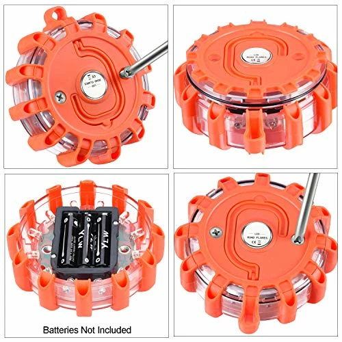 Best Pirce ???? 6 Pack LED Road Flares Emergency Lights Roadside Safety Beacon Disc Flashing Warning Flare Kit With Magnetic Base & Hook For Car Truck Boats | 9 Flash Modes (Batteries Not Included) (6) ✔️ 5 Best Pirce ???? 6 Pack LED Road Flares Emergency Lights Roadside Safety Beacon Disc Flashing Warning Flare Kit With Magnetic Base & Hook For Car Truck Boats | 9 Flash Modes (Batteries Not Included) (6) ✔️ - Image 3