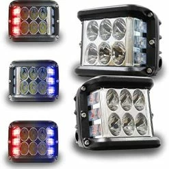 Flash Sale ???? Side Shooter Pod Lights 4 Inch Dual Side Yellow Strobe LED Cube Lights For Farm Tractor Plow Truck ATV UTV 4x4 Blue Side Shooter Lights ✨ -Govee-shop 519E1RSGJdL. AC