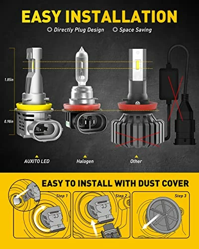 Buy ???? H11/H8/H9 LED Headlight Bulbs For High Beam Low Beam, 13000 Lumens 350% High Brightness, 6500K Cool White, Direct Installation Plug And Play, Pack Of 2 ???? 6 Buy ???? H11/H8/H9 LED Headlight Bulbs For High Beam Low Beam, 13000 Lumens 350% High Brightness, 6500K Cool White, Direct Installation Plug And Play, Pack Of 2 ???? - Image 4