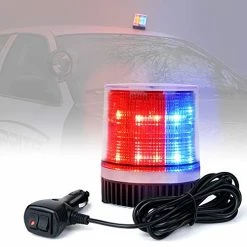 Best Pirce ???? Red & Blue LED Rooftop Beacon Strobe Light Magnetic Base, Safety Warning Police Flashing Lights For Law Enforcement Vehicles Forklift Patrol Security Trucks Cruiser UTV ATV Snowplow Volun ????
