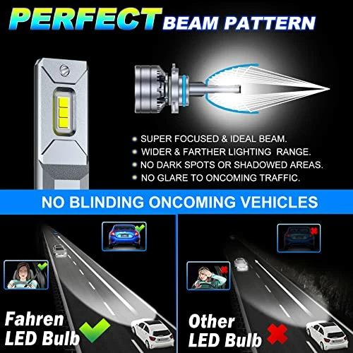 Wholesale ⌛ Fahren 9012/HIR2 LED Headlight Bulbs, 120W 20000LM 600% Brighter LED Headlights Conversion Kit 6500K Cool White IP68 Waterproof Halogen Bulb Replacement Plug And Play ???? 4 Wholesale ⌛ Fahren 9012/HIR2 LED Headlight Bulbs, 120W 20000LM 600% Brighter LED Headlights Conversion Kit 6500K Cool White IP68 Waterproof Halogen Bulb Replacement Plug And Play ???? - Image 2