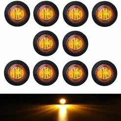 Hot Sale ???? 50 Pcs 3/4 Inch Amber 3 LED Mini Round Miniature Side Marker Lights Universal For Trucks Lorry Boat Pickup Bus RV Waterproof Sealed Bulbs 12V DC ???? -Govee-shop 519lmvj1aFL. AC