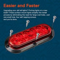 Promo ???? 2pc 6 Inch Red Oval LED Trailer Tail Light Kit [DOT FMVSS 108] [SAE S2T2I6] [Surface-Mount] [IP67 Waterproof] [Stop Turn Tail] Trailer Brake Lights For Boat Trailer RV Trucks ???? -Govee-shop 51AINqaPg3L