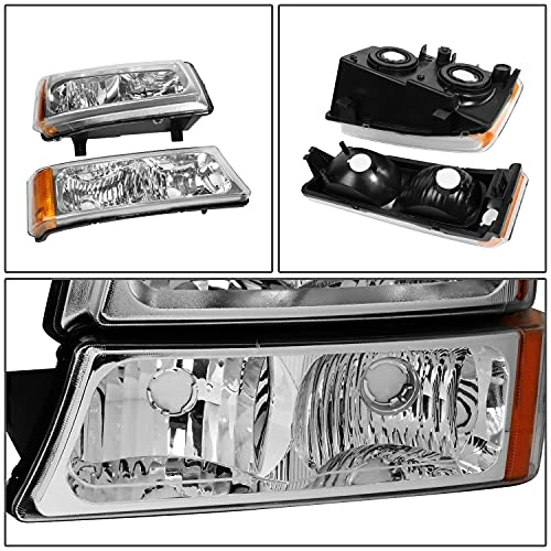 Best Sale ???? Otoring HL-OH-CS03-4P-CH-AM Chrome Amber Headlights Compatible With 2003-2006 Chevy Silverado/Avalanche Chrome / Amber ❤️ 5 Best Sale ???? Otoring HL-OH-CS03-4P-CH-AM Chrome Amber Headlights Compatible With 2003-2006 Chevy Silverado/Avalanche Chrome / Amber ❤️ - Image 3