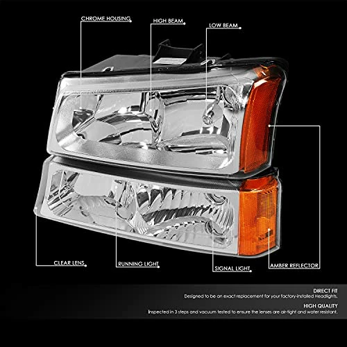 Best Sale ???? Otoring HL-OH-CS03-4P-CH-AM Chrome Amber Headlights Compatible With 2003-2006 Chevy Silverado/Avalanche Chrome / Amber ❤️ 3 Best Sale ???? Otoring HL-OH-CS03-4P-CH-AM Chrome Amber Headlights Compatible With 2003-2006 Chevy Silverado/Avalanche Chrome / Amber ❤️