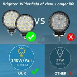 Deals ???? Led Round Light Bar 2PCS 4.5" 140w 14000LM Flood Light Pod Off Road Fog Driving Roof Bar Bumper For Jeep,SUV Truck, Hunters ???? -Govee-shop 51B1h69j7JL