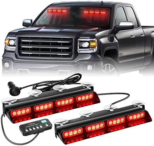 Outlet ???? Emergency Dash Strobe Lights Safety Flashing Warning Hazard Interior Front/Rear Windshield Deck Split Light Bar W/ Suction Cups For Construction Vehicles Trucks (2x14 Inch, Amber White) Red ???? 8 Outlet ???? Emergency Dash Strobe Lights Safety Flashing Warning Hazard Interior Front/Rear Windshield Deck Split Light Bar W/ Suction Cups For Construction Vehicles Trucks (2x14 Inch, Amber White) Red ???? - Image 6