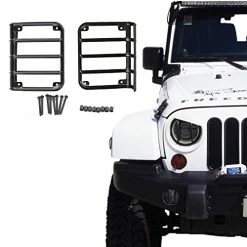 Cheapest ???? Xprite Tail Light Covers Compatible With 2007-2018 Jeep Wrangler JK & JKU Unlimited, Guards For Rear Taillights Black Light Cage, Pair ❤️ -Govee-shop 51BKpgnpgCL
