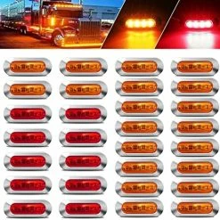 Wholesale ???? 8PCS 12-24V 4 LED Side Marker Indicator Lights Side Front Rear Tail Clearance Lamp Marker Light Trailer Lights With Chrome Bezel For Trailer Truck Boat Deck RV Camper (4PCS Amber+4PCS Red ) 20pcs Red+20pcs Amber+10pcs White ???? -Govee-shop 51C9EAHHUGL. AC