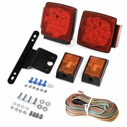 Top 10 ???? 12V Submersible LED Trailer Tail Light Kit For Under 80 Inch Trailer Boat Utility Trailer Waterproof (Trailer Light Kit) ????