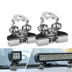 Best Pirce ???? LED Light Bar Mounting Bracket, Nilight 2PCS Universal Adjustable Pillar Hood Led Work Light Mount Bracket Clamp Holder For Off Road Jeep Truck SUV Installing Without Drilling, 2 Years Warranty ✔️