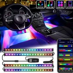 Flash Sale ???? GB Interior Car Lights, 2-in-1 Design 4pcs 48 LED App Control, Remote Control, Music Mode, DIY Mode, Scene Mode, DC 12V ???? -Govee-shop 51DTZt2P4L. AC