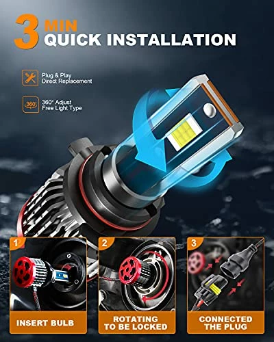 Best Sale ???? 9005/HB3 LED Headlight, 80W 16000 Lumens 300% Brighter LED Headlight Bulbs, High Low Beam 6500K Super Bright LED Conversion Kit, 2 Pack ???? 5 Best Sale ???? 9005/HB3 LED Headlight, 80W 16000 Lumens 300% Brighter LED Headlight Bulbs, High Low Beam 6500K Super Bright LED Conversion Kit, 2 Pack ???? - Image 3