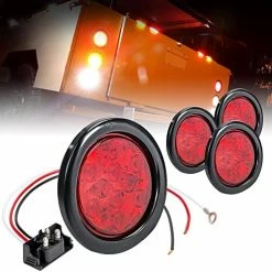 Outlet ✔️ 4pc 4" Round Red LED Trailer Tail Lights [DOT Certified] [Grommet & Plug Included] [IP67 Waterproof] Turn Stop Brake Trailer Lights For RV Trucks ???? -Govee-shop 51Etlov9VKL. AC