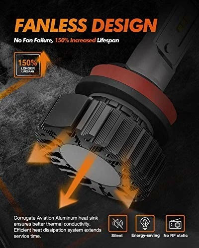 Cheapest ???? H11/H8/H9 LED Bulbs, 600% Brighter LED Lights, 50,000+ Hour Lifespan, 6000K Xenon White Non-polarity, Pack Of 2 ⌛ 5 Cheapest ???? H11/H8/H9 LED Bulbs, 600% Brighter LED Lights, 50,000+ Hour Lifespan, 6000K Xenon White Non-polarity, Pack Of 2 ⌛ - Image 3