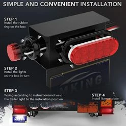 Budget ???? Steel Trailer Light Boxes Housing Kit, 2Pcs Trailer Lights Welded Mount Steel Boxes Kit With 6 Inch Red LED Oval Trailer Tail Lights, 2 Inch Round Side Marker Lights, Wire Connectors And Grommet ???? -Govee-shop 51G9nlbVw4L