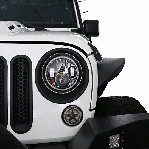 Coupon ⌛ Hooke Road Matte Black Headlight Bezels Headlight Cover Trim For 2007-2015 Jeep Wrangler JK & Wrangler Unlimited ❤️ 4 Coupon ⌛ Hooke Road Matte Black Headlight Bezels Headlight Cover Trim For 2007-2015 Jeep Wrangler JK & Wrangler Unlimited ❤️ - Image 2