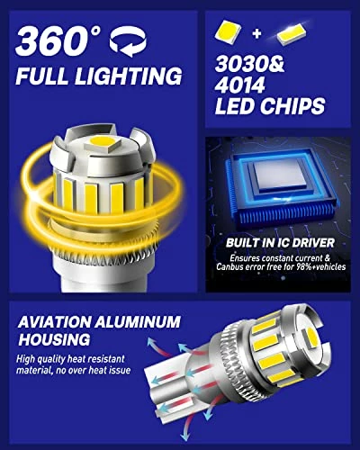 Best Pirce ???? 194 LED Bulb, License Plate Light 300% High Brightness T10 168 2825 W5W LED Bulbs For Dome Map Door Courtesy Interior Car Lights 6500K White, Pack Of 2 ???? 4 Best Pirce ???? 194 LED Bulb, License Plate Light 300% High Brightness T10 168 2825 W5W LED Bulbs For Dome Map Door Courtesy Interior Car Lights 6500K White, Pack Of 2 ???? - Image 2