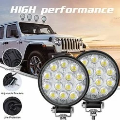 Deals ???? Led Round Light Bar 2PCS 4.5" 140w 14000LM Flood Light Pod Off Road Fog Driving Roof Bar Bumper For Jeep,SUV Truck, Hunters ???? -Govee-shop 51GblJbWUUL
