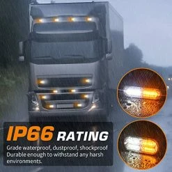 Brand new ???? 8pcs Ultra Slim Sync Feature Car Truck Surface Mount Emergency Hazard Warning Strobe Light With Strobe Controller And Wiring Harness (Amber & White) ???? -Govee-shop 51GuulosDQL