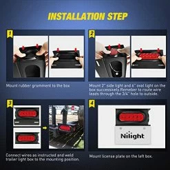 Cheapest ???? TL-34 2PCS Steel Trailer Light Boxes Housing Kit W/6Inch Oval Red LED Trailer Tail Lights 2 Inch Round Red LED Side Marker Lights W/Grommet Plugs Wire Connectors, 2 Years Warranty Red Side Lights ???? -Govee-shop 51H9PR1P5GL