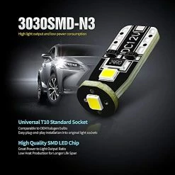 Budget ???? 194 LED Bulbs Extremely Super Bright 3030 Chipset For Car Truck Interior Dome Map Door Courtesy Marker License Plate Lights Compact Wedge T10 168 2825 Xenon White Pack Of 10 ???? -Govee-shop 51HSJwI3njL