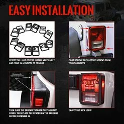 Promo ???? Xprite Aluminum Alloy “American US Flag” Tail Light Covers Guards Protectors Compatible With 2007-2018 Jeep Wrangler JK Unlimited Accessories -Pair ❤️ -Govee-shop 51HnQO3nIiL