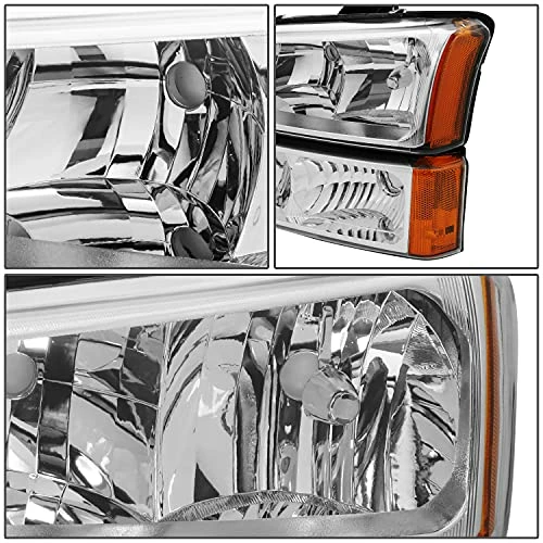 Best Sale ???? Otoring HL-OH-CS03-4P-CH-AM Chrome Amber Headlights Compatible With 2003-2006 Chevy Silverado/Avalanche Chrome / Amber ❤️ 4 Best Sale ???? Otoring HL-OH-CS03-4P-CH-AM Chrome Amber Headlights Compatible With 2003-2006 Chevy Silverado/Avalanche Chrome / Amber ❤️ - Image 2