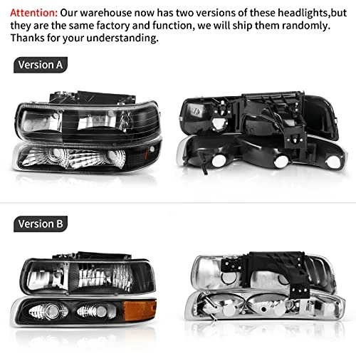 Coupon ???? Headlight Assembly Compatible With 1999-2002 Chevy Silverado 1500 2500/2001-2002 Chevy Silverado 1500HD 2500HD 3500/2000-2006 Tahoe Suburban 1500 2500 Headlamp With Bumper Lights B Smoke Bumper Lights Amber Reflector ???? 4 Coupon ???? Headlight Assembly Compatible With 1999-2002 Chevy Silverado 1500 2500/2001-2002 Chevy Silverado 1500HD 2500HD 3500/2000-2006 Tahoe Suburban 1500 2500 Headlamp With Bumper Lights B Smoke Bumper Lights Amber Reflector ???? - Image 2