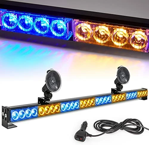 New ???? Traffic Advisor Light Bar 35.5 Inch 13 Flash Patterns 32 Led Warning Emergency Strobe Light Bar Directional Flashing Led Safety Lights With Cigar Lighter (35.5 Inch, Yellow/White) ⌛ 9 New ???? Traffic Advisor Light Bar 35.5 Inch 13 Flash Patterns 32 Led Warning Emergency Strobe Light Bar Directional Flashing Led Safety Lights With Cigar Lighter (35.5 Inch, Yellow/White) ⌛ - Image 7