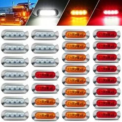 Wholesale ???? 8PCS 12-24V 4 LED Side Marker Indicator Lights Side Front Rear Tail Clearance Lamp Marker Light Trailer Lights With Chrome Bezel For Trailer Truck Boat Deck RV Camper (4PCS Amber+4PCS Red ) 20pcs Red+20pcs Amber+10pcs White ???? -Govee-shop 51IUk5Mij1L. AC