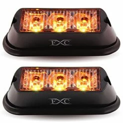 Wholesale ⌛ (2PCS 3-LED Strobe Lights Amber Waterproof Emergency Beacon Flash Lights,Purishion Caution Bar 12 Different Flashing Car SUV Pickup Truck Van¡ 4l Amber ????