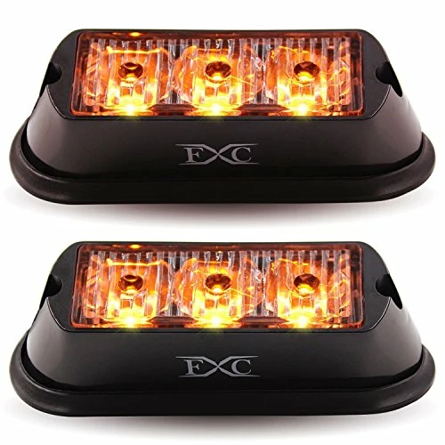 Wholesale ⌛ (2PCS 3-LED Strobe Lights Amber Waterproof Emergency Beacon Flash Lights,Purishion Caution Bar 12 Different Flashing Car SUV Pickup Truck Van¡ 4l Amber ???? 3 Wholesale ⌛ (2PCS 3-LED Strobe Lights Amber Waterproof Emergency Beacon Flash Lights,Purishion Caution Bar 12 Different Flashing Car SUV Pickup Truck Van¡ 4l Amber ????