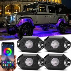 Discount ⌛ RGB LED Rock Lights Kit, YCHOW-TECH 4 Pods Underglow Multicolor Neon Light Bluetooth App Control Timing Function Flashing Music Mode Wheel Well Light For Truck ATV UTV RZR SUV ???? -Govee-shop 51L4zbp8YSL. AC