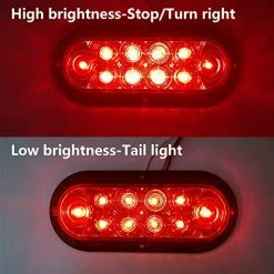 Buy ???? 12V DC 6 Inch Oval Red LED Brake Stop Turn Trailer Tail Truck Lights With Flush Mounted Black Bezel (Pack Of 2), DOT Certified ✨ -Govee-shop 51LEehW28sL