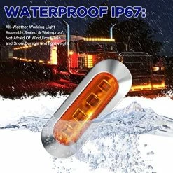 Wholesale ???? 8PCS 12-24V 4 LED Side Marker Indicator Lights Side Front Rear Tail Clearance Lamp Marker Light Trailer Lights With Chrome Bezel For Trailer Truck Boat Deck RV Camper (4PCS Amber+4PCS Red ) 20pcs Red+20pcs Amber+10pcs White ???? -Govee-shop 51LNyxWjc6L